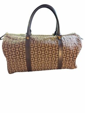 Vintage Celine C Macadam Boston Bag Brown Jacquard MC01/1